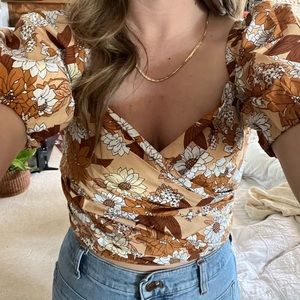 Jcrew Flower Crop Top